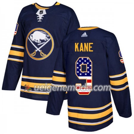 Herren Eishockey Buffalo Sabres Trikot Evander Kane 9 Adidas 2017-2018 Marineblau USA Flag Fashion Authentic